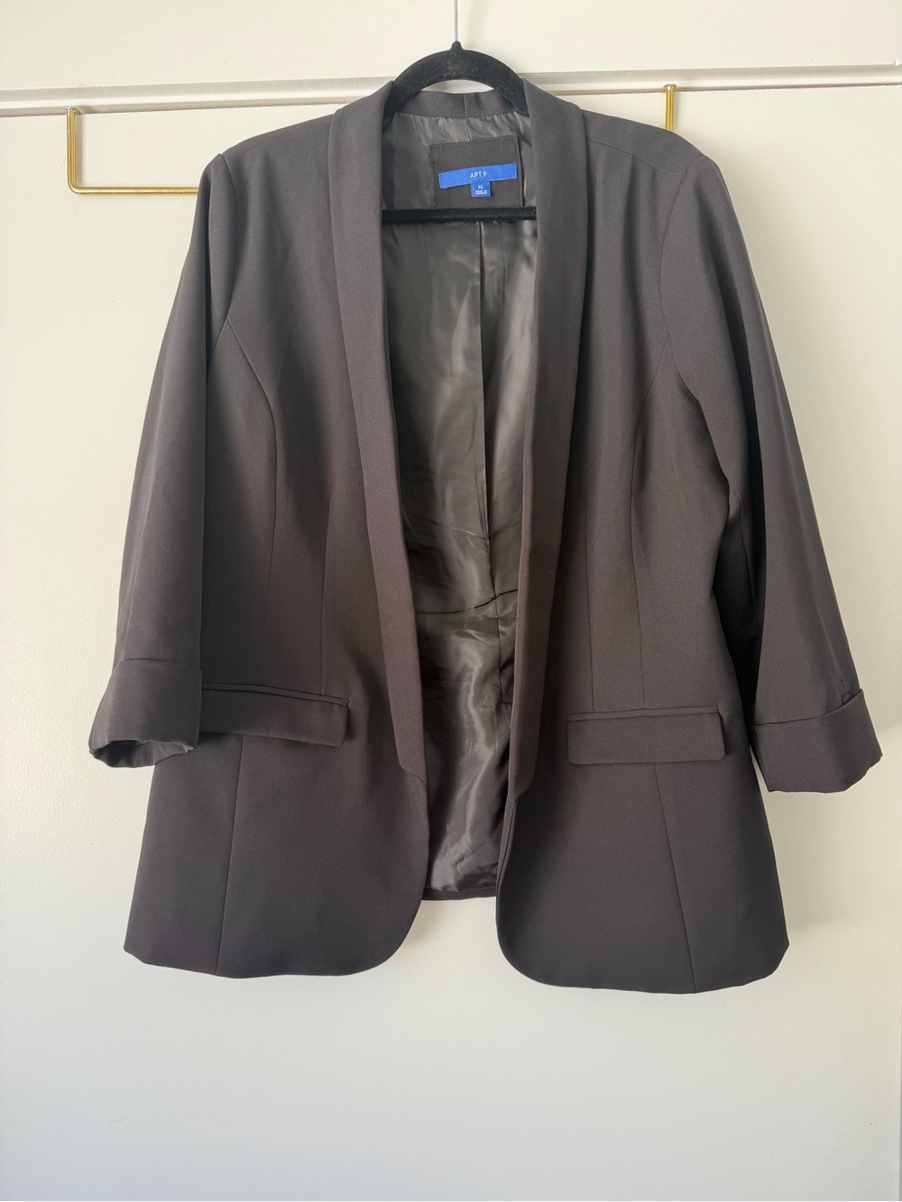Apt. 9 Women's Black Shawl-Collar Open Blazer